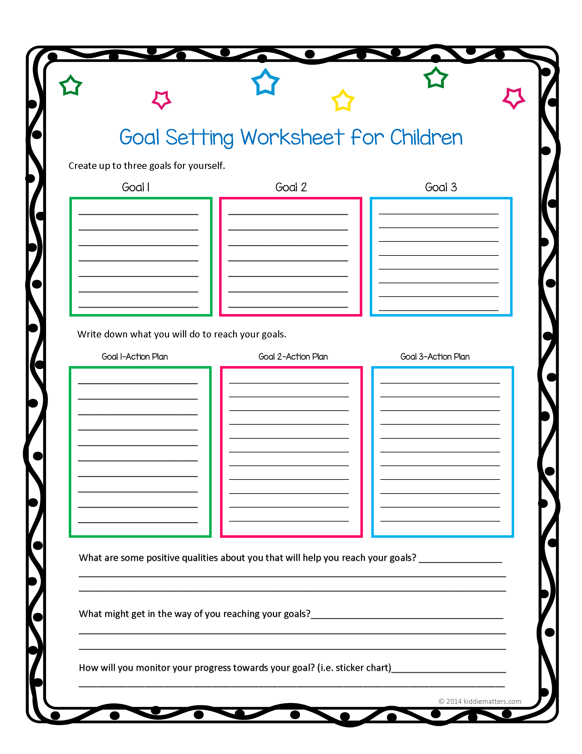 Easy Goal Setting and Vision Board for Kids